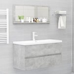 vidaXL Miroir de salle de bain Gris béton 90x10 5x37 cm Aggloméré