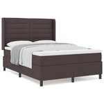 vidaXL Lit Box Spring avec Matelas Marron Foncé 140x200 cm Tissu
