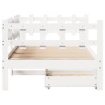 vidaXL Lit de jour et tiroirs sans matelas blanc 90x190 cm bois massif
