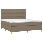 vidaXL Sommier à lattes de lit et matelas et LED Taupe 160x200cm Tissu