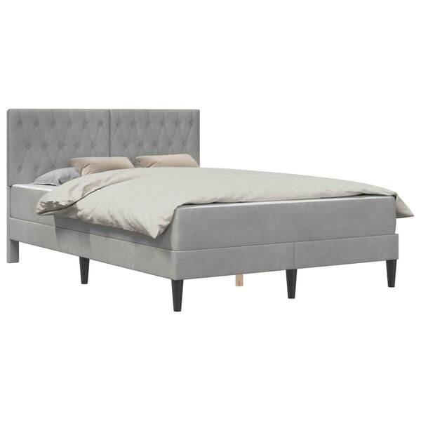 vidaXL Cadre de lit avec matelas Gris clair 160 x 200 cm Velours