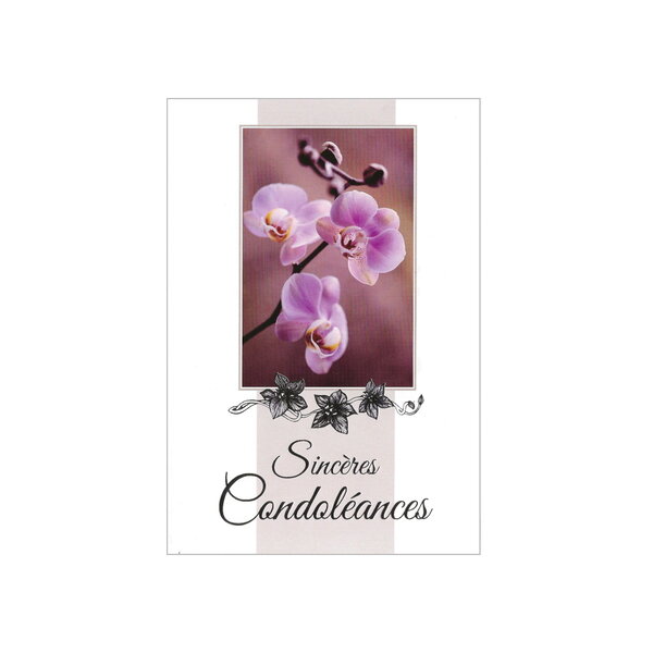 Carte de voeux - condoléances - sincères condoléances - orchidée