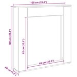 VidaXL Cadre de cheminée chêne artisanal 100x20x100 cm bois ingénierie