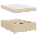 vidaXL Cadre de lit avec matelas Crème 160 x 200 cm tissu