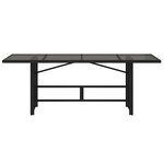 vidaXL Table de jardin dessus en verre noir 190x80x74cm résine tressée