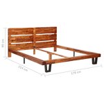 Vidaxl cadre de lit à live edge bois d'acacia massif 160 cm