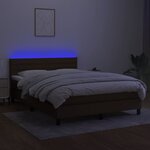 vidaXL Sommier à lattes de lit matelas et LED Marron foncé 140x200 cm