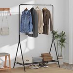 vidaXL Porte-vêtements avec étagère Noir 100 x 56 x 154 cm Acier