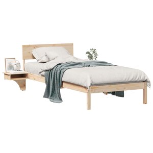 vidaXL Cadre de lit avec tête de lit Marron 80 x 200 cm Pin massif