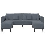 vidaXL Canapé 3 pc Gris foncé Velours