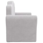 vidaXL Canapé-lit enfants 2 places gris clair peluche douce