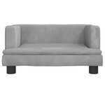 vidaXL Canapé pour enfants gris clair 60x40x30 cm velours