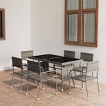 vidaXL Ensemble à Manger de jardin 7Pièces Résine tressée Anthracite gris