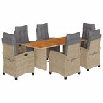 vidaXL Ensemble à manger de jardin et coussins 9 Pièces mélange beige