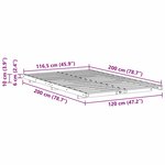vidaXL Cadre de lit surélevé Blanc 120 x 200 cm Bois massif en pin