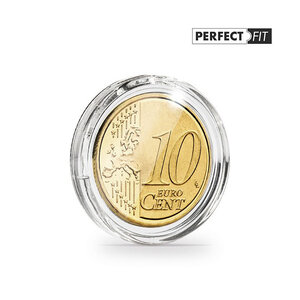 Capsules rondes ULTRA PERFECT FIT pour pièces de 10 cents d'euro. Paquet - 10 capsules