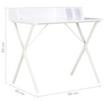 vidaXL Bureau Blanc 80x50x84 cm