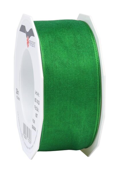 Organza four seasons 25-m-rouleau 40 mm  vert laitonné