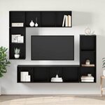 vidaXL Ensemble meuble TV 4 Pièces Chêne noir 37 x 37 x 142.5 cm