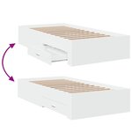 vidaXL Cadre de lit avec tiroirs sans matelas blanc 100x200 cm