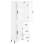 vidaXL Buffet haut Blanc 69 5x34x180 cm Bois d'ingénierie