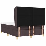 vidaXL Lit à ressorts avec matelas Marron foncé 200 x 140 cm tissu