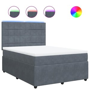 vidaXL Sommier à lattes de lit et matelas Gris foncé 140x200cm Velours