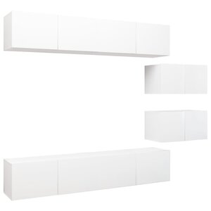 vidaXL Ensemble de meubles TV 6 Pièces Blanc Bois d'ingénierie