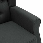 vidaXL Fauteuil avec repose-pied Gris foncé Tissu