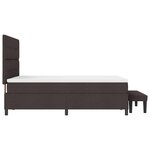 vidaXL Lit à ressorts avec matelas Marron foncé 140 x 190 cm tissu