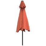 vidaXL Parasol de jardin avec lumières LED et mât en acier terre cuite