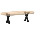 vidaXL Pieds de table basse en forme de X  2 pièces  noir  30 x (30-31) cm  acier