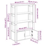 vidaXL Buffet Chêne noir 30 x 80 x 119.5 cm Bois d'ingénierie