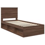 vidaXL Cadre de lit Chêne brun 90 x 200 cm Bois de pin massif