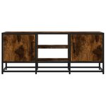 vidaXL Meuble TV chêne fumé 100x35x41 cm bois d'ingénierie et métal