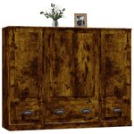 vidaXL Buffets 3 Pièces chêne fumé bois d'ingénierie