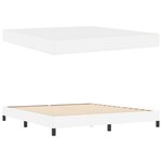 vidaXL Cadre de lit avec matelas Blanc pur 180 x 200 cm tissu