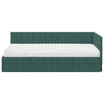 vidaXL Cadre de lit d'angle avec matelas 2 Pièces Vert Velours