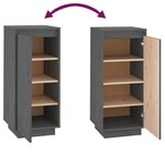 Vidaxl armoire à chaussures gris 35x35x80 cm bois de pin massif