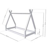 Lit tipi enfant NAKANA 90 x 200 rouge brique