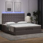 VidaXL Cadre de lit ottoman avec matelas gris 200x200 cm similicuir