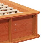vidaXL Cadre de lit Marron cire 135 x 190 cm Pin massif et pin massif