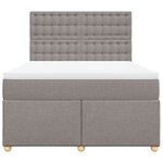 vidaXL Sommier à lattes de lit avec matelas Taupe 140x190 cm Tissu