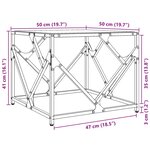 vidaXL Table basse avec dessus en verre noir 50x50x41 cm acier