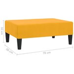 vidaXL Repose-pied Jaune 78x56x32 cm Velours