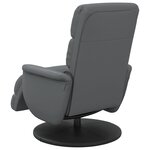 vidaXL Fauteuil inclinable de massage repose-pieds gris similicuir
