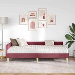 vidaXL Cadre de lit d'angle avec matelas avec matelas 2 Pièces Gris tissu