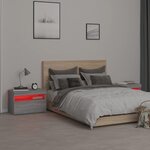 vidaXL Tables de chevet 2 Pièces et lumières LED Sonoma gris 60x35x40 cm