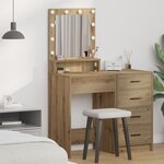 Coiffeuse vidaXL avec éclairage LED en chêne artisan  50x41x135 cm