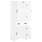vidaXL Buffet haut Blanc 69 5x34x180 cm Bois d'ingénierie